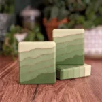 North Cascades Green goats milk pine soap for soothing and moisturizing skin.