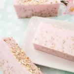 Handmade oatmeal soap with cherry almond fragrance