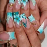 The Nail Bar Makeup Blue 24pc press on nails for stylish and easy application.
