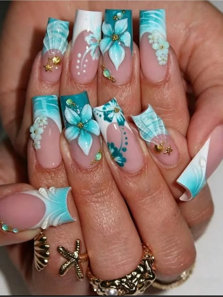 The Nail Bar Makeup Blue 24pc press on nails for stylish and easy application.
