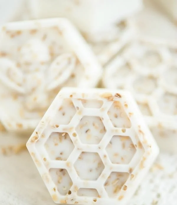 Honey oatmeal soap for gentle mom skincare, nourishing and soothing properties.