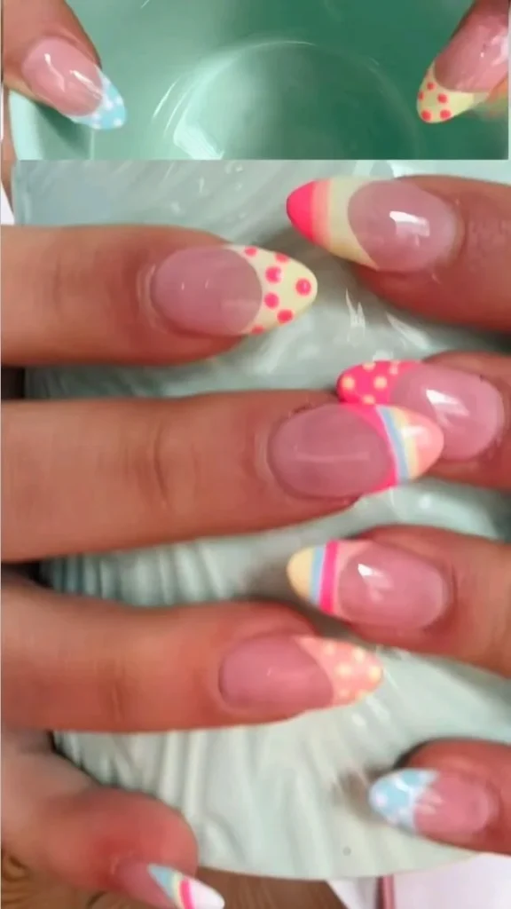 Simple Easter nails design for short acrylics perfect for busy moms