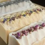 Homemade flower infused milk soap for soft, hydrated skin