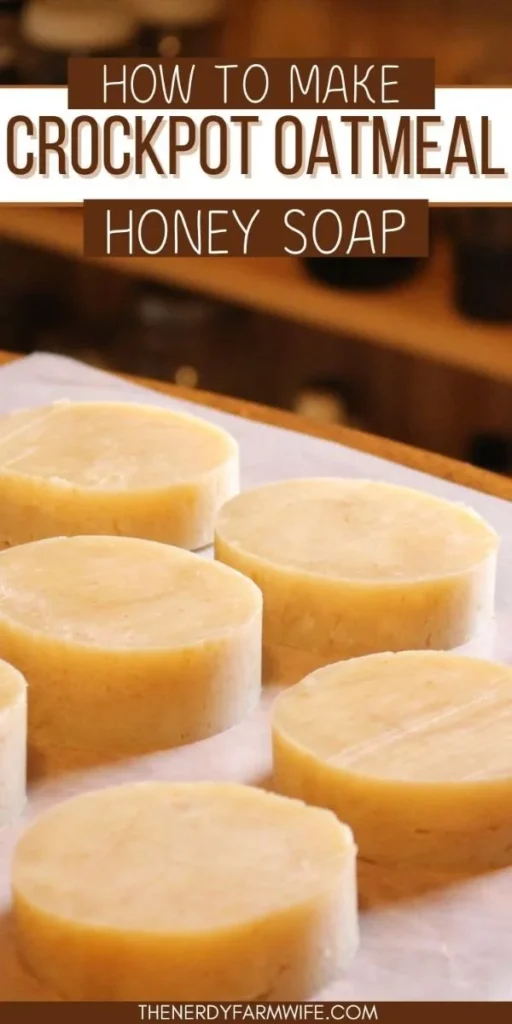 Homemade crockpot oatmeal honey soap ready for use