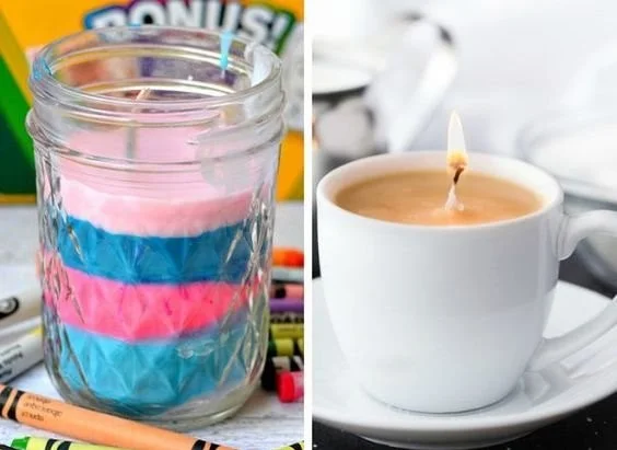 Beautiful DIY candles crafted at home for a cozy atmosphere