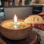 Homemade butter candle for delightful entertaining and cozy ambiance.