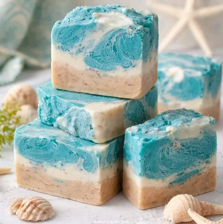 Beginner summer-scented soap recipes for moms to make and sell.