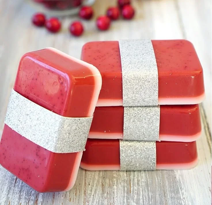 Melt and pour tutorial for making Cranberry Orange Soap in 10 minutes