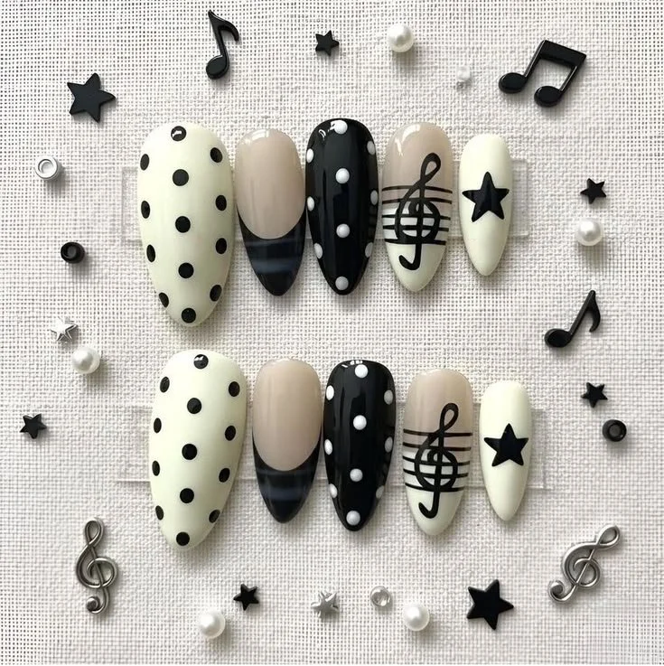 DIY nail art project for beginners showcasing unisex designs on Depop.