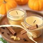 DIY fall candles in mason jars using essential oils for a cozy atmosphere