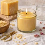 Homemade natural candles made with eco-friendly materials and budget-friendly methods.