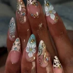 DIY Summer Nails Floral Gelx Tutorial for Beginners with vibrant floral designs