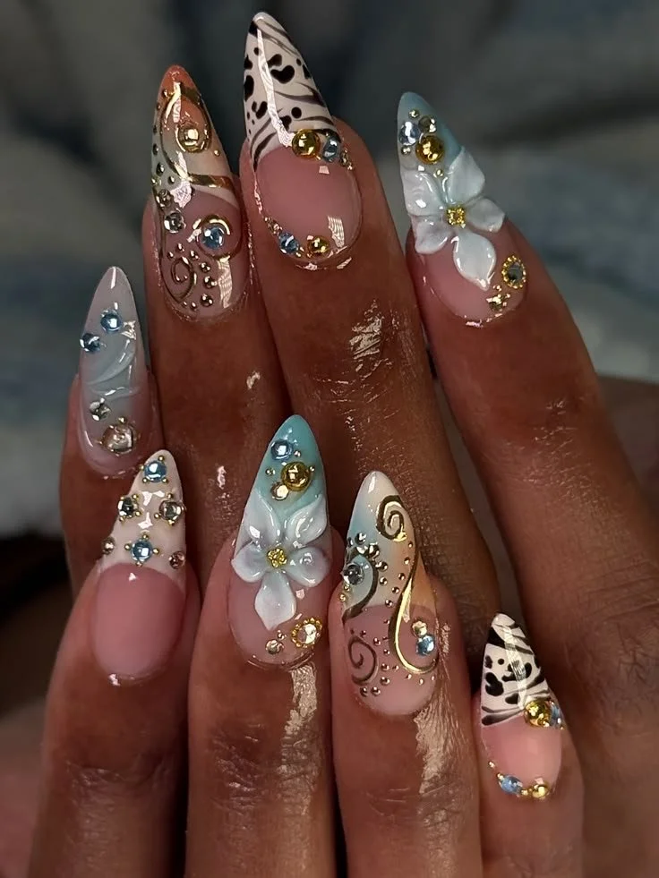 DIY Summer Nails Floral Gelx Tutorial for Beginners with vibrant floral designs
