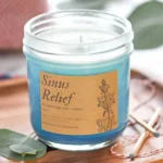 Homemade sinus relief candle with eucalyptus for better breathing