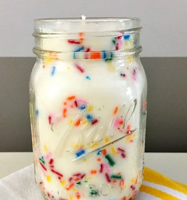 Homemade DIY candles in various colors and shapes for gifting