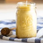 Easy honey vanilla candle made from beeswax for beginners