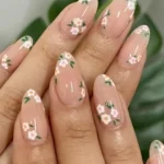 Easy nail art with floral water decals for spring and summer designs