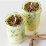 Evergreen Pressed Rosemary Candles Handmade Herbal Candles