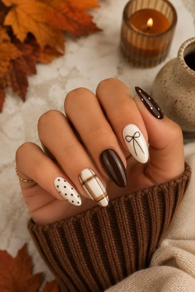 Trendy fall nails with cozy autumn designs and warm colors for 2026