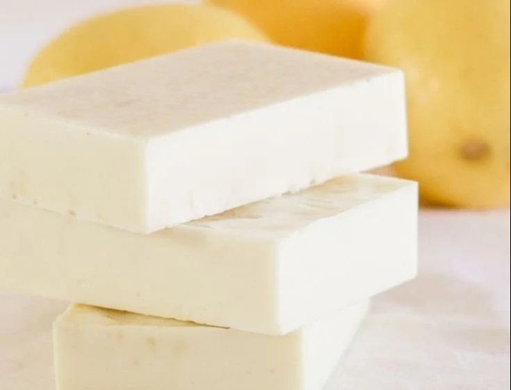 Homemade goat milk soap bars made using the melt and pour method