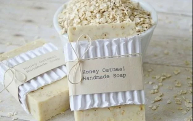 DIY honey oatmeal handmade soap bars with natural ingredients