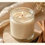 Cinnamon and vanilla body butter candle crafted at home