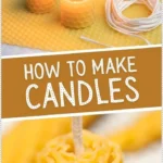 Person making candles using natural ingredients and molds.