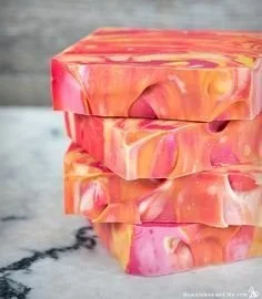 DIY Citrus Summer Punch Swirl Soap for beginners with vibrant colors