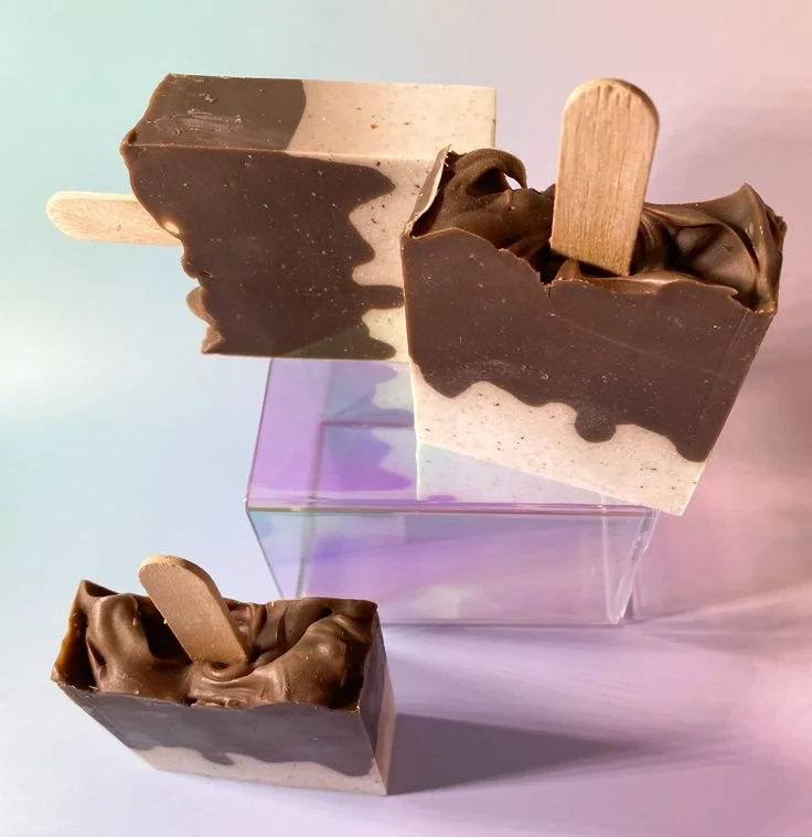 Ice cream bar artisan soap bars made by beginner soap makers