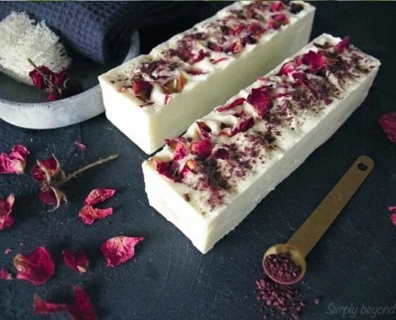 Handmade rose soap bars for smooth skin treatment.
