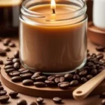 A selection of colorful homemade candles with various scents in glass jars.