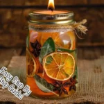DIY summer scented mason jar candle with bright colors and natural scents.