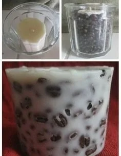 Homemade coffee bean candles for cozy ambiance and delightful aroma.