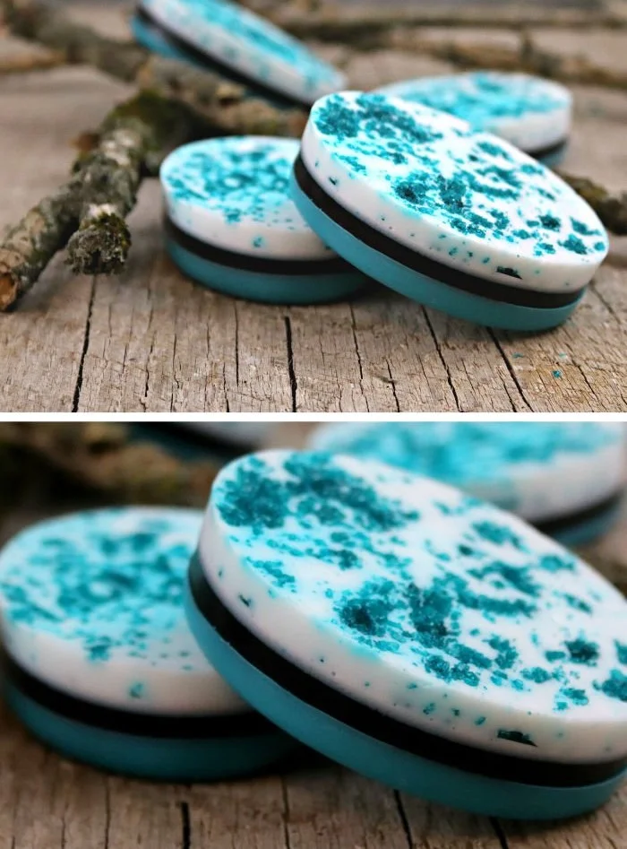 Homemade manly sandalwood soap bars with natural ingredients.