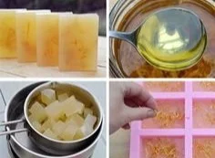 No-lye sensitive soap recipe with calendula and chamomile oils for gentle skin care