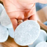 Homemade sea salt soap bar crafted using a beginner-friendly recipe.