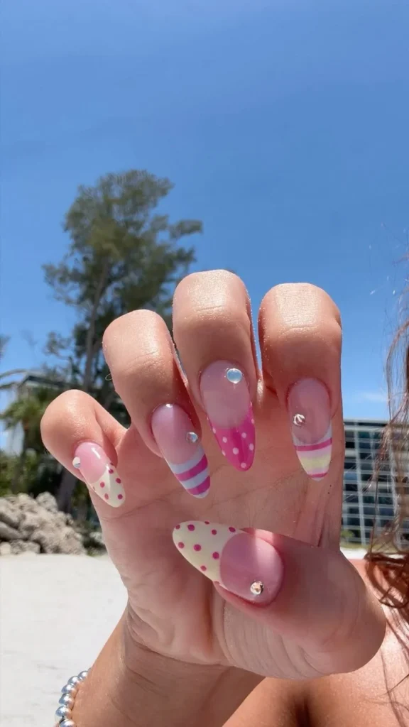 Beautiful coffin nails for summer 2024 showcasing trendy designs and colors.