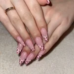 Pink leopard gel nails - Unha de gel oncinha design inspiration
