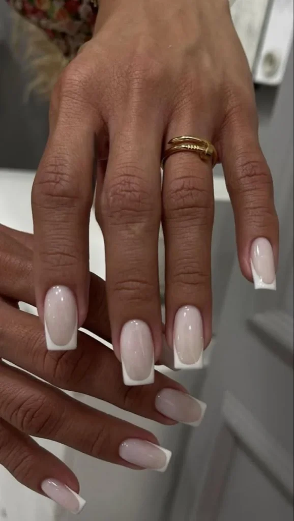 Stylish collection of 60 cute French tip nails showcasing unique designs.