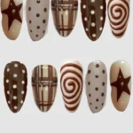 Cute brown nails design for autumn inspiration