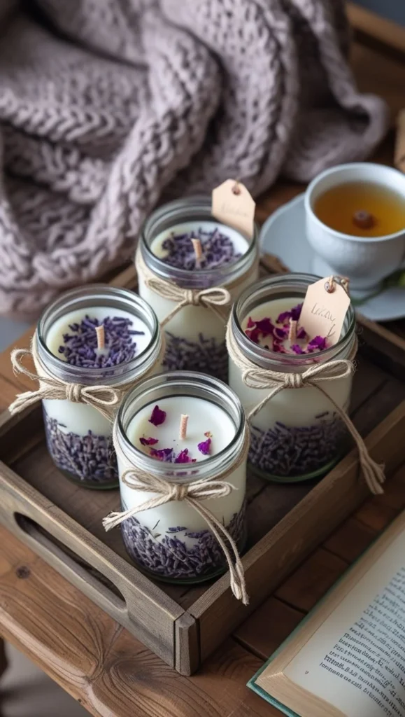 DIY cozy candles for relaxing home decor and handmade vibes
