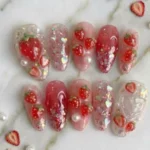DIY cute strawberry nails design for beginners - easy nail art guide