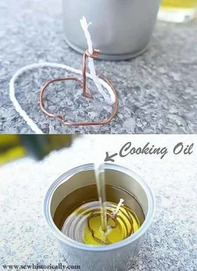 DIY tin can oil lamp tutorial for homemade lighting