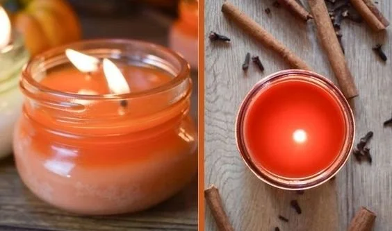 DIY fall candles creating a warm and inviting atmosphere in home decor