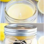 DIY lemon beeswax candles in mason jars for beginners