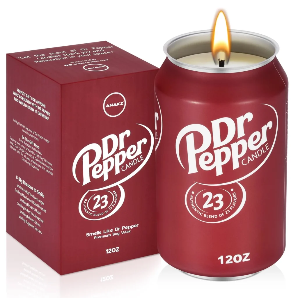 Doctor Pepper Candle that smells like the iconic soda, perfect for gifts and decor