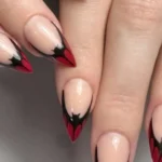 Halloween-themed easy bat nails with a gothic design