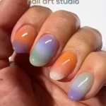 DIY sea glass sunset nails for beginners at home using simple techniques