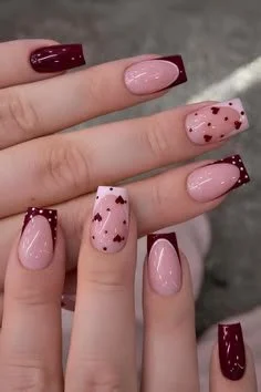 Stylish French tip nails perfect for Valentine's Day celebration