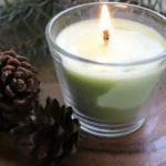 DIY pine needle candles for a fresh winter scent and cozy ambiance